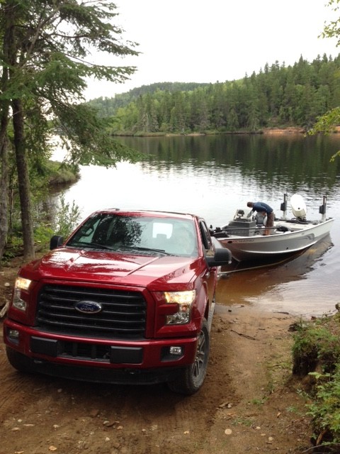 The Ford F-150 launching Cyril's boat.