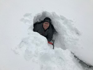 Jack coming out of the ice cave